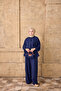Women's Waist-Tied Single Pocket Suit Navy Blue - 2