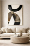 Black and Bronze Minimalist Geometric Glass Tabletop - Gold Metal Framed Tabletop for Home, Business, and School - 2