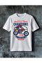 تي شيرت مطبوع عليه شعار motocross retro Champions مقاس كبير
