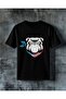 Bulldog American Flag Printed Oversize T-Shirt