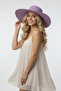 Women's Gift Summer Lilac Fedora Hat |   Model Suitable for Beach and Daily Use - 3