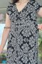 Double-Breasted Collar Skirt Pleated Viscose Dress 6Y230 - 4