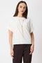 Zero Neckline Blouse with Chain Accessory