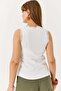 Women's button-down camisole with lace detail and straps - white - 5