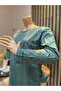 Women's Middle Age and Above Round Neck Viscose Waterfall Patterned Stoned Mother Combed Cotton Blouse - 3