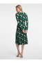 Rochie verde de damă cu model - 2