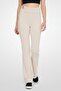 Women Textured Flared Leggings, Cream