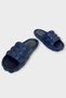 Embossed Textured Beach Pool Outdoor Women's Slippers Dark Blue - 3