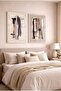 Brushstroke Earth Tones Concept 2-Piece Glass Painting Set with White Metal Frame for Home and Office - 3