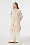Pearl Detailed Shawl Collar Beige Tunic 1672