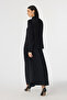 Elegant Black Shirt with Textured Scarf Detail 0143 - 5