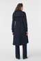 Double-Breasted Collar Belted Navy Blue Trench Coat 12528 - 5
