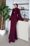 Rosalie Satin Evening Dress Burgundy
