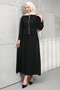 Black Zippered Jacket Skirt Set - 5