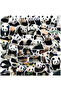 panda 50pcs 50PCS Cute Panda Cartoon Animals Graffiti Stickers DIY Phone Guitar Laptop Notebook Suit