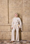 Women's Sleeve Gathered Shawl Detail Set Cream - 2