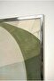 Khaki and Earth Tones Geometric Abstract 3-Piece Glass Painting Set with Silver Metal Frame for Home and Office - 4