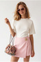 Women's White Modal Buttoned Blouse with Waist Detail and Stitching Blz-19003373 - 4