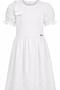 Girl's Balloon Sleeve Dress with Bow Detail on the Shoulder Elb2017 - 7
