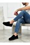 Men's Black Suede Genuine Leather Orthopedic Sole Loafer Shoes - 5