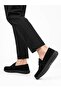 Men's Black Suede Genuine Leather Orthopedic Sole Loafer Shoes - 3