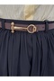Seniha Gathered Double Pocket Belted Skirt-Pa203 Black - 2