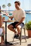 Men's Shorts Regular Cut Normal Waist Letter Printed Knitted Fabric Tube Leg Detail Summer Casual Wear - 2