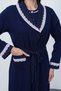 Women's Plus Size Polka Dot Long Sleeve Dressing Gown and Short Sleeve Nightgown 2-Piece Set 100% Cotton - 6