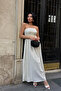 Ecru Polka Dot Strapless Dress