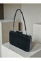 Black Laser Queen Pattern Women's Evening Dress Bag with Black Stone Handle Detail for Wedding Engagement Graduation - 2
