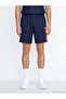 Navy Blue Regular Fit Barcelona Embroidered Men's Shorts