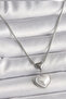 316L Steel Silver Color Chain 3D Heart Model Women's Necklace 5886