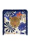 Leopard Motif Tropical Leaf Fringed Throw Pillow Cover - Navy Blue Tasseled Pillowcase - 7