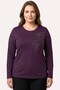 Women's Purple Stone Detailed Combed Cotton Blouse