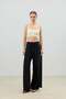 Black Double Pleated Side Zipper Women's Trousers - 2