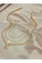 Gold Plated Multi-Layer Necklace with Metal Disc and Moon Pendant Trendy Streetwear Jewelry Unisex for Daily Wear for Couples - 4