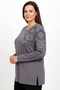 Women's Lilac Stone Detailed Combed Cotton Blouse - 2