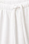White Linen Look Elastic Waist Palazzo Trousers - 3