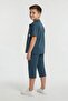 Blue Emblem Short Sleeve Shirt and Shorts Boys' 3-Piece Top and Bottom Set 24590 - 8