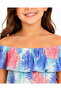 Girl's Viscose Shorts Jumpsuit Ruffled Collar Lace-Up Summer Jumpsuit - 4