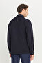 Men's Black Woolen Comfort Fit Shirt with Collar Flap Pocket Jacket Shirt - 5