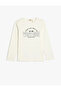 Girl's College T-Shirt Printed Long Sleeve Crew Neck Cotton Pcs