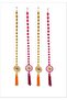 Divine Design Long Pink & Yellow Decorative Toran for Door | Handcrafted Floral Bandhanwar