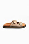 Klein Leather Women's Straw Weave Double Buckle Beige-Cream Slippers - 5