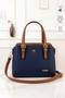 Women's 3-Compartment Lined Zipper Closure Handbag and Shoulder Bag (25X20 cm) - 2