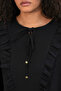 Women's Ruffled Lace-Up Blouse 999 - Black - 5