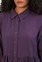 Women's Buttoned Long Hijab Dress 2591 - Dark Lilac - 6