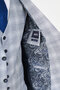 Plaid Slim Fit Mono Collar Classic Men's Suit Navy Blue - 45467.26Y - 7
