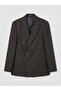 Brown standard fit men's linen blazer jacket from güli̇s store