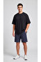 Navy Blue Parachute Fabric (Woven) Shorts with Back Pockets and Zipper Bermuda - 3